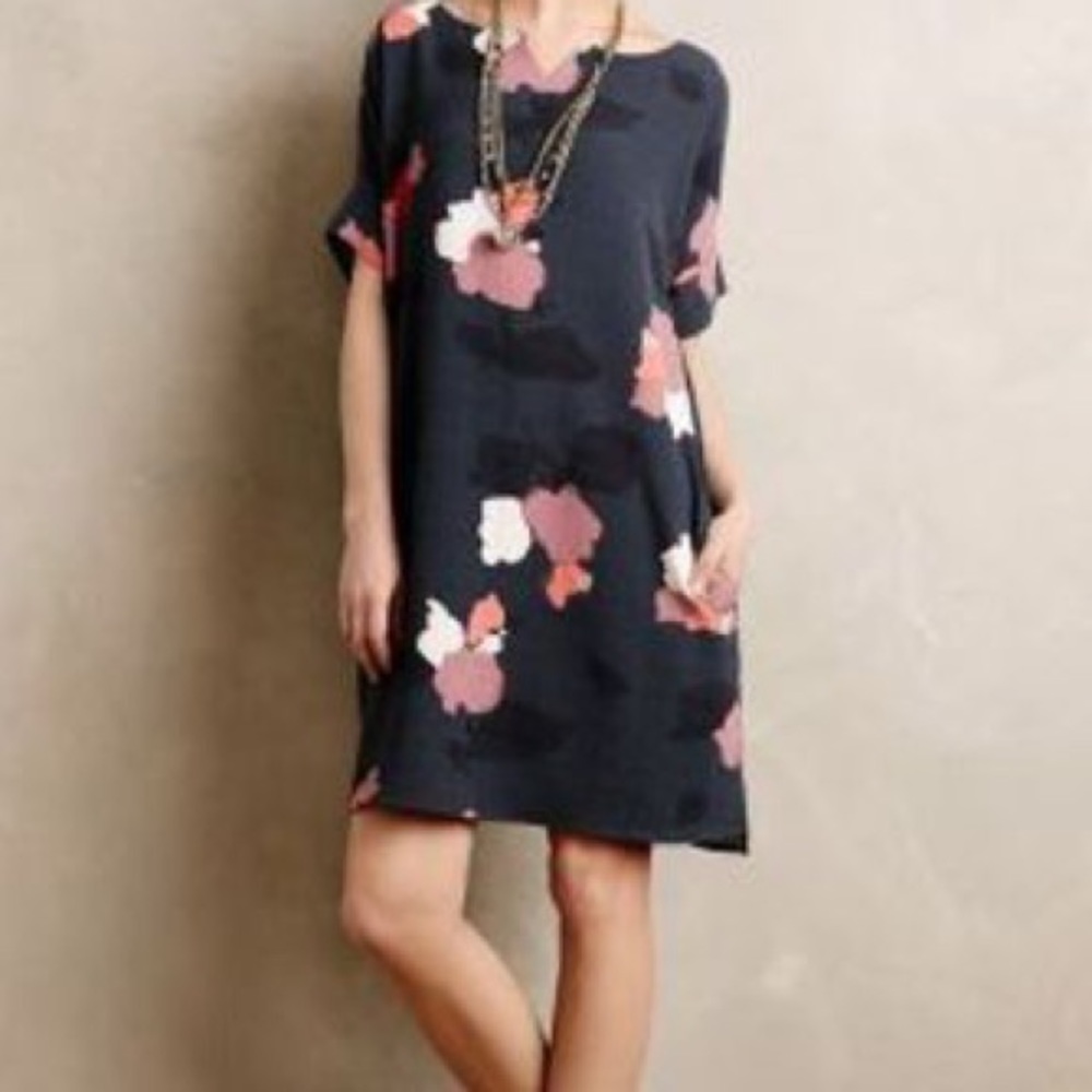 Anthro shift summer dress with POCKETS!